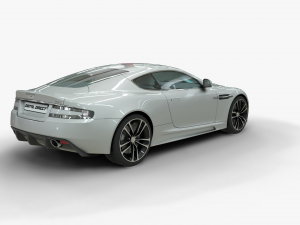 realistic car aston martin dbs with interior rigged vehicle low-poly 3D Model