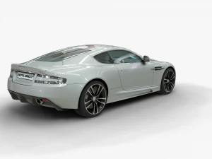 realistic car aston martin dbs with interior rigged vehicle low-poly 3D Model