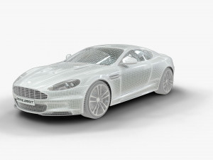 realistic car aston martin dbs with interior rigged vehicle low-poly 3D Model