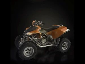 Motocicletta da corsa a 4 ruote Modello 3D