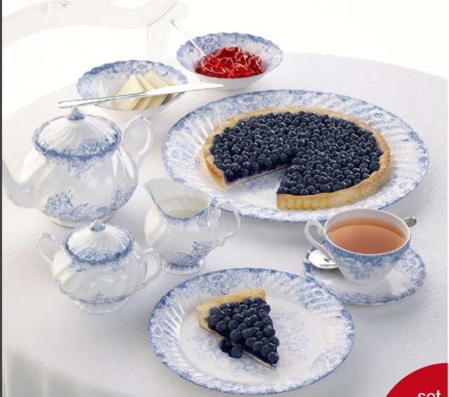 dinnerware service cookware and bakeware and cup and teapot and plate ls 3D Model .c4d .max .obj .3ds .fbx .stl .blend 