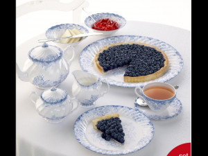 dinnerware service cookware and bakeware and cup and teapot and plate ls 3D Model