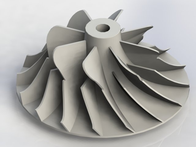 turbocharger impeller 3D Model .c4d .max .obj .3ds .fbx .stl .blend 