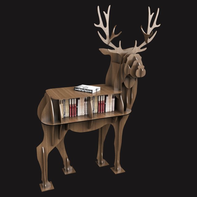 deer bookshelf Modelo 3D .c4d .max .obj .3ds .fbx .stl .blend 
