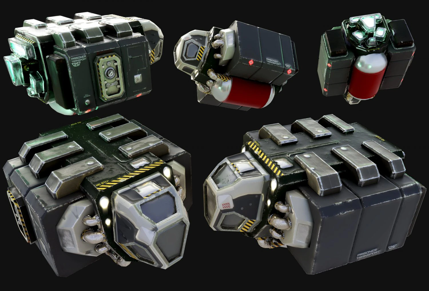 prisoner transport spaceship 3D Model .c4d .max .obj .3ds .fbx .stl .blend 