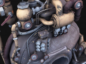 steam engine Model 3D