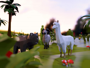 42 lowpoly animals pack Model 3D