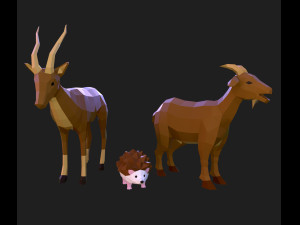 42 lowpoly animals pack Model 3D