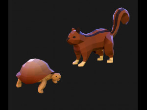 42 lowpoly animals pack Model 3D