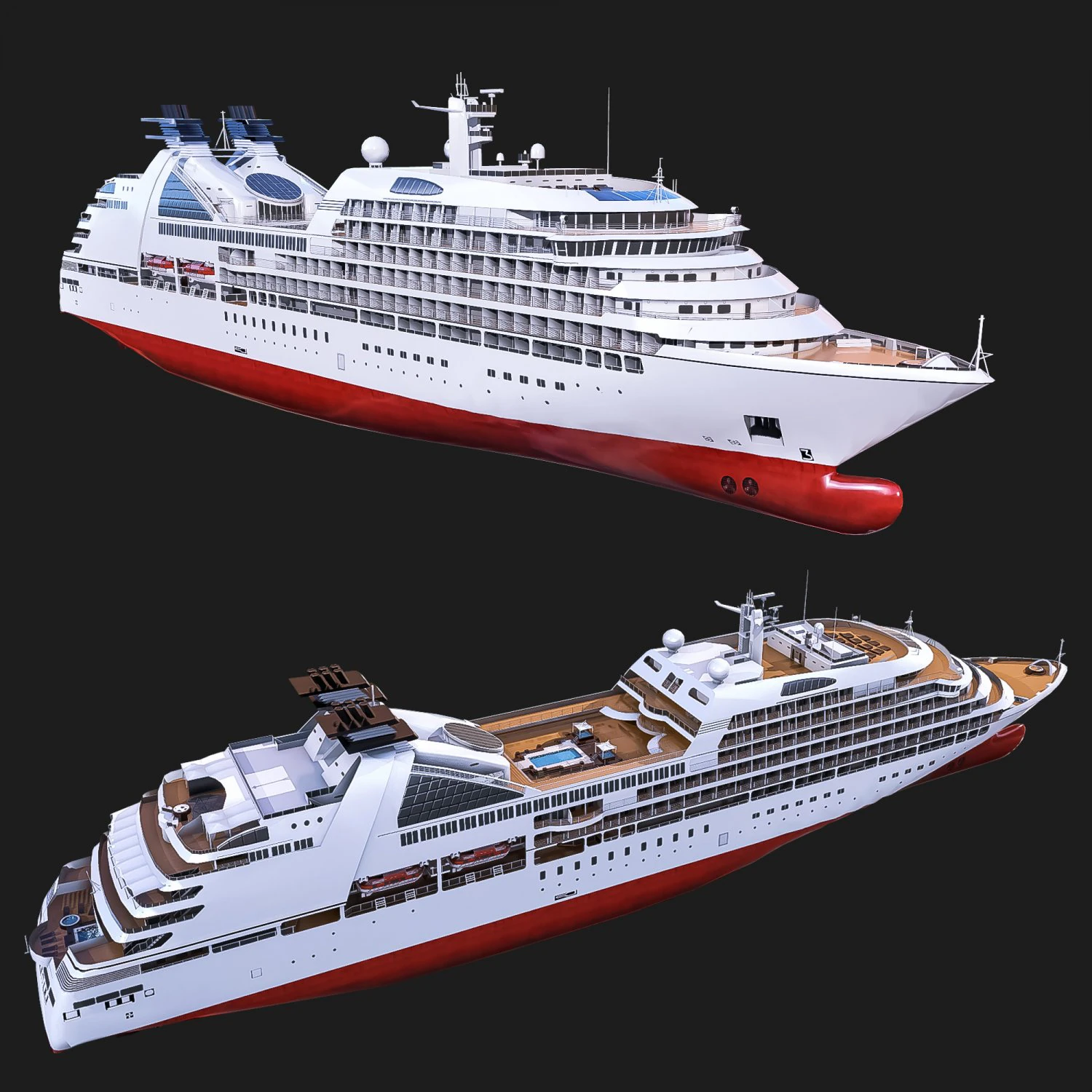 cruise ship 3D Model .c4d .max .obj .3ds .fbx .stl .blend 
