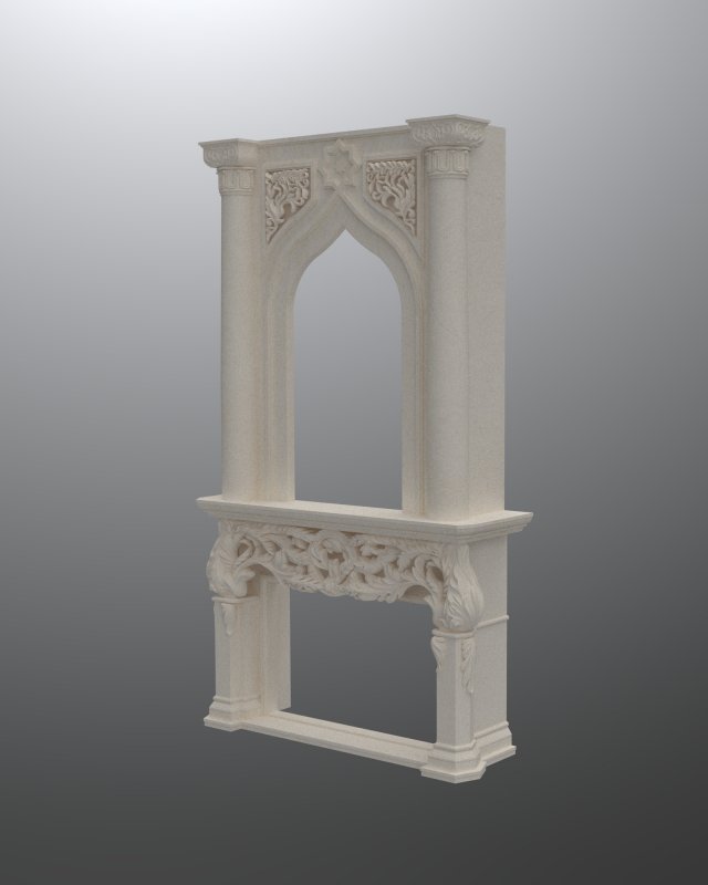 fireplace marble kamin Modello 3D .c4d .max .obj .3ds .fbx .stl .blend 
