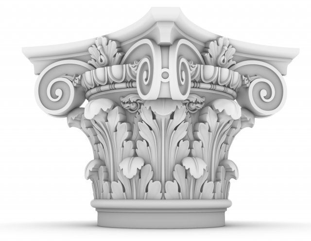 capital of column Modelo 3D .c4d .max .obj .3ds .fbx .stl .blend 