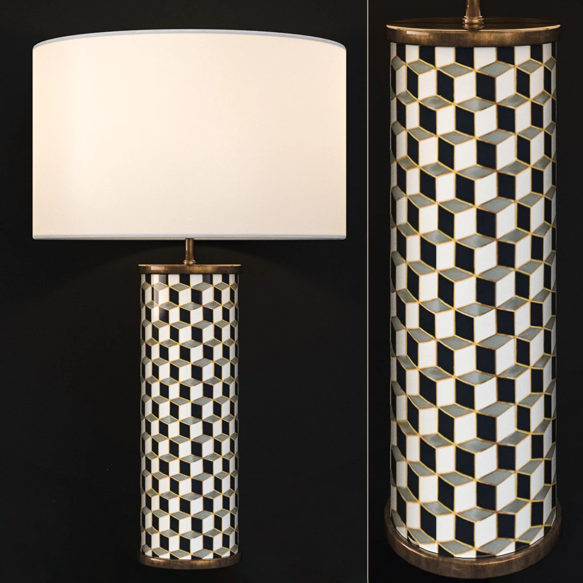 jonathan adler carnaby table lamp 3D Model .c4d .max .obj .3ds .fbx .stl .blend 