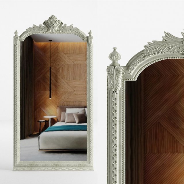 decoration antique mirror model 3D Model .c4d .max .obj .3ds .fbx .stl .blend