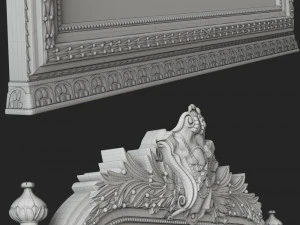 decoration antique mirror model 3D Model