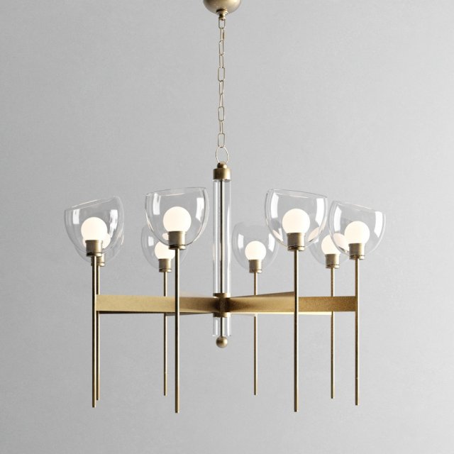 hudson valley davis 8 light chandelier 3D 模型 .c4d .max .obj .3ds .fbx .stl .blend 