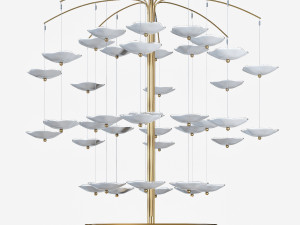leighton medium cascading chandelier Modello 3D