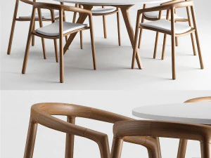 твердий стілець torsa стіл від manutti 3D Модель