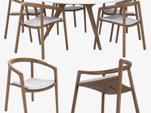 solid chair torsa table by manutti 3D 모델