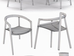 solid chair torsa table by manutti 3D 모델