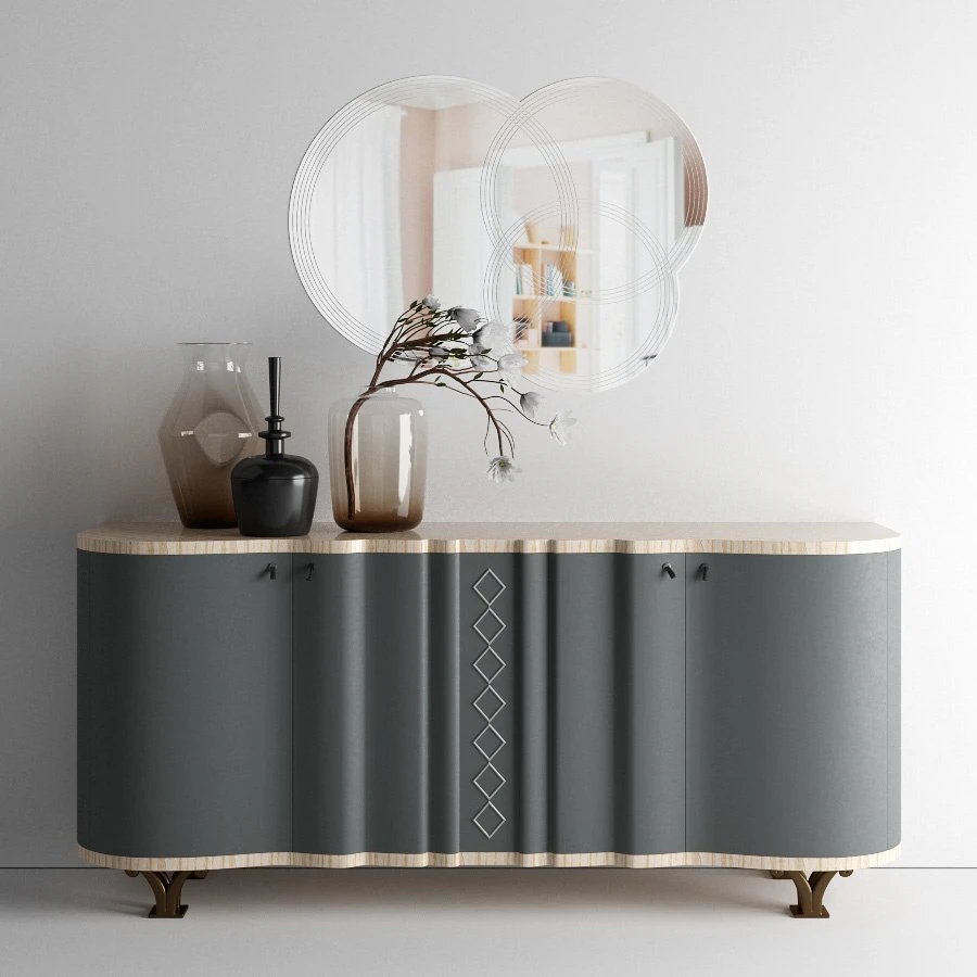 carpanelli mistral sycomoro sideboard iride mirror 3D Model .c4d .max .obj .3ds .fbx .stl .blend 
