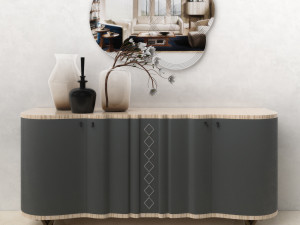 carpanelli mistral sycomoro sideboard iride mirror 3D Model