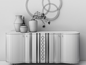 carpanelli mistral sycomoro sideboard iride mirror 3D Model