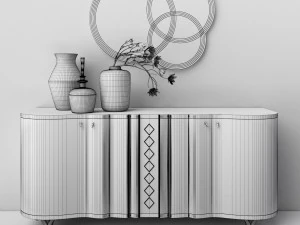 carpanelli mistral sycomoro sideboard iride mirror 3D Model