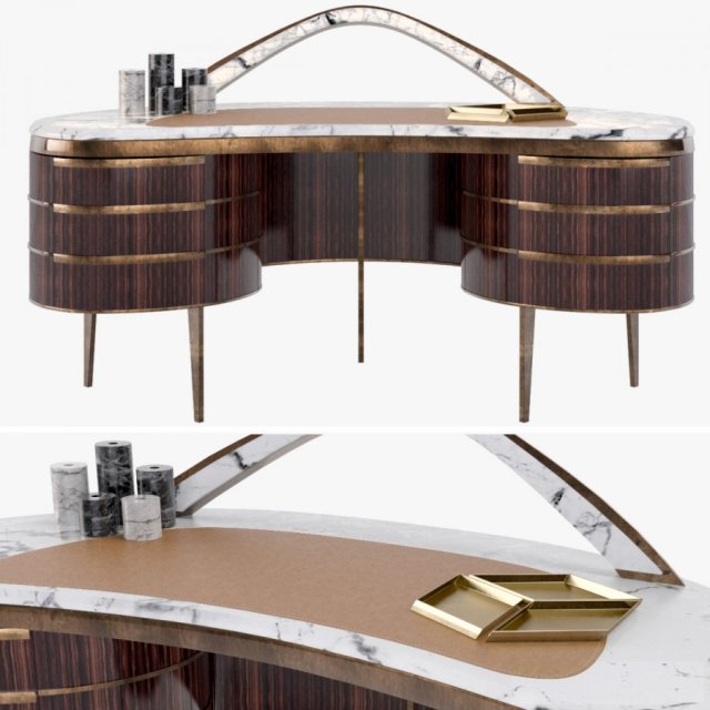 natevo kara writing desk 3D 模型 .c4d .max .obj .3ds .fbx .stl .blend 