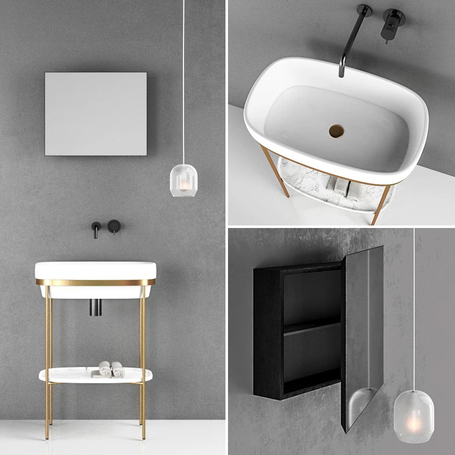 ext ribbon bathroom set 3D Model .c4d .max .obj .3ds .fbx .stl .blend 
