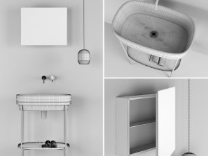 ext ribbon bathroom set 3D Model