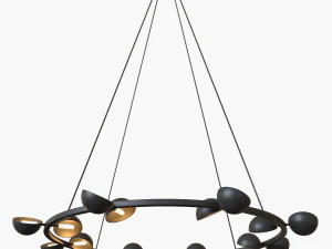 Lustre avion rond &agrave; 16 lumi&egrave;res Modèle 3D