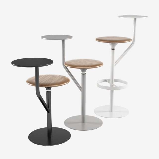 lapalma - aaron stool with swivel table top es436 es440 es444 3D Model .c4d .max .obj .3ds .fbx .stl .blend 