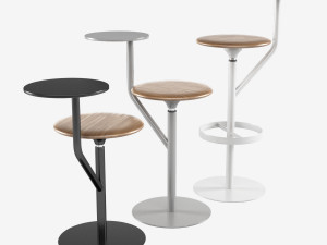 lapalma - aaron stool with swivel table top es436 es440 es444 3D Model