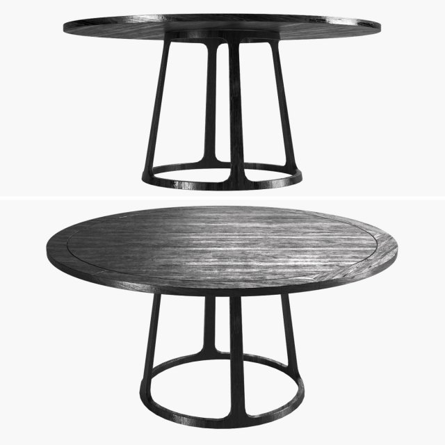 black round wooden table Model 3D .c4d .max .obj .3ds .fbx .stl .blend 