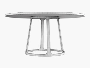 black round wooden table Model 3D