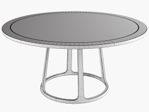 black round wooden table Model 3D