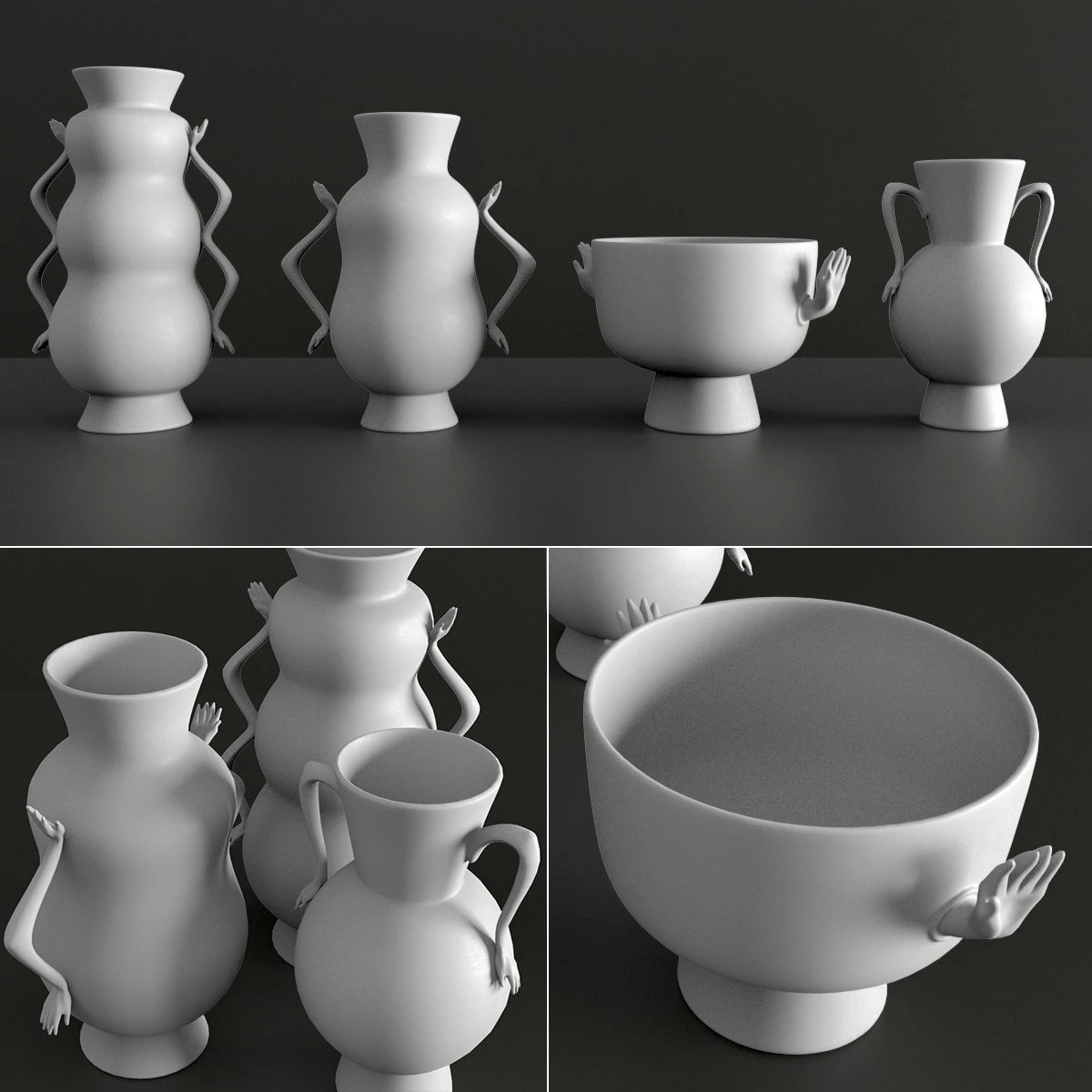 jonathan adler - conjunto de vaso de véspera Modelo 3D .c4d .max .obj .3ds .fbx .stl .blend