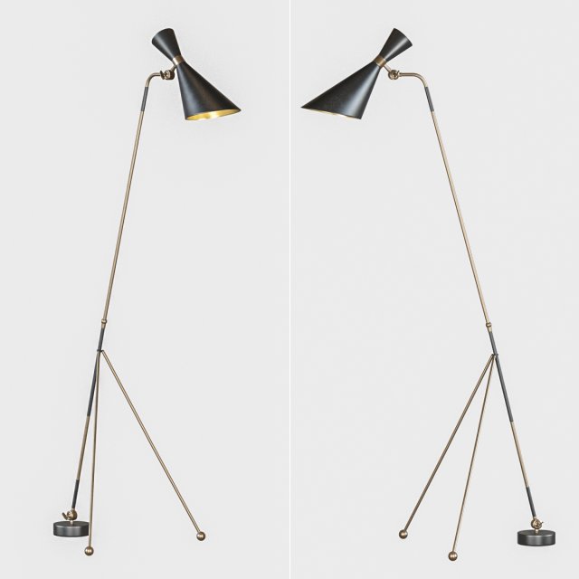 julian chichester - bacco floor lamp 3D Model .c4d .max .obj .3ds .fbx .stl .blend