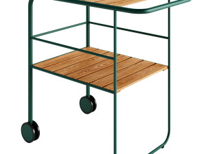 skagerak - fuori serving trolley green-teak 3D Model