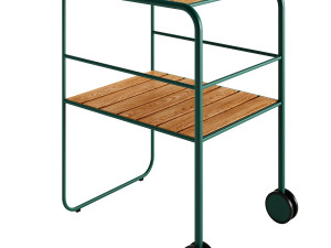skagerak - fuori serving trolley green-teak 3D Model