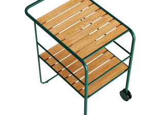 skagerak - fuori serving trolley green-teak 3D Model