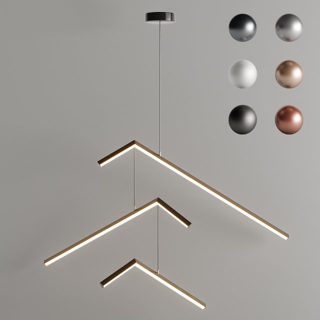 studio endo - concord chandelier in 6 finishes Modelo 3D .c4d .max .obj .3ds .fbx .stl .blend 