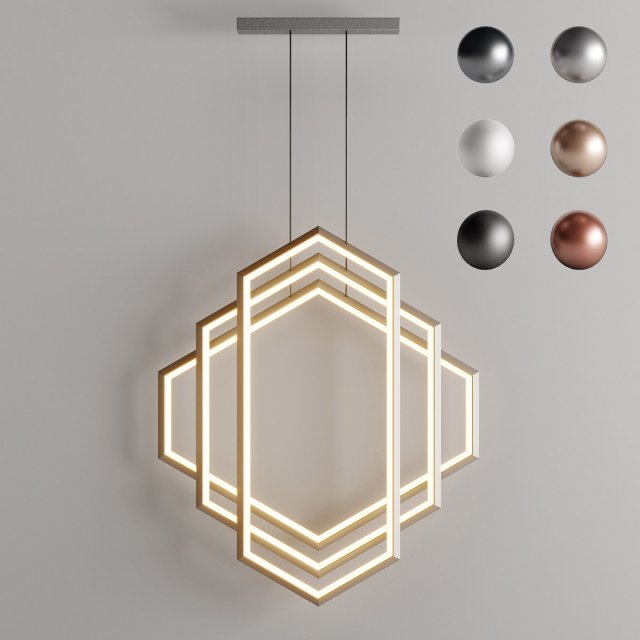 studio endo - figaro iris ix46 chandelier Model 3D .c4d .max .obj .3ds .fbx .stl .blend 