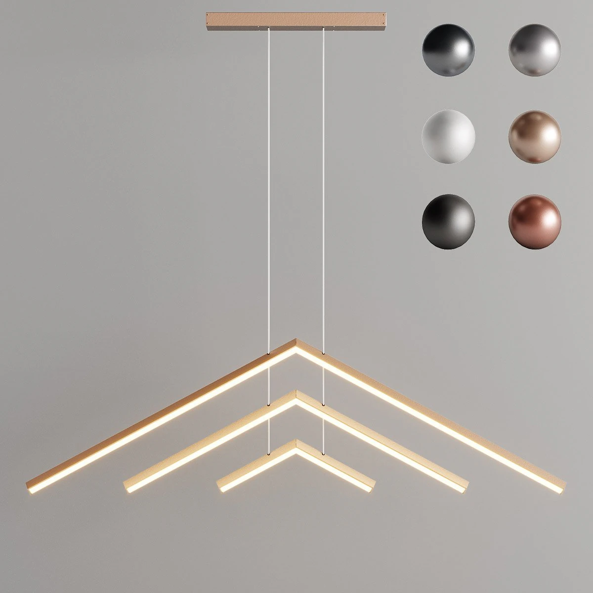 studio endo - alpine apc60 chandelier in 6 colors 3D Model .c4d .max .obj .3ds .fbx .stl .blend 