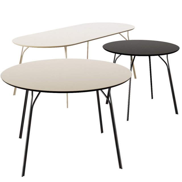 woud - tree dining table set 3D Model .c4d .max .obj .3ds .fbx .stl .blend 