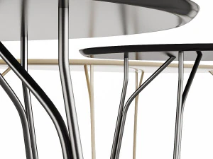 woud - tree dining table set 3D Model