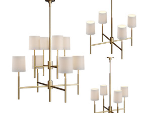 visual comfort - clarion chandelier set 3D 모델