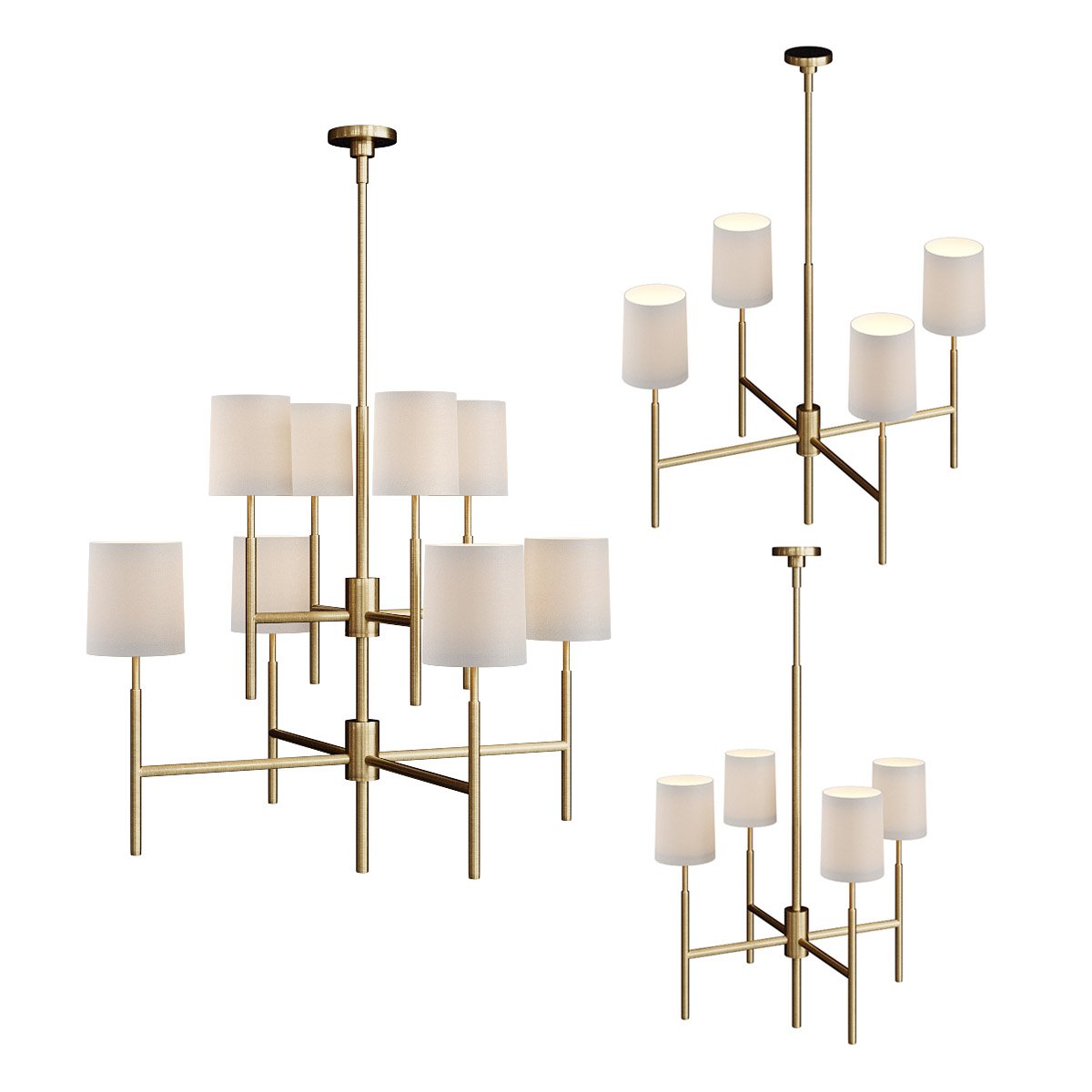 visual comfort clarion chandelier set 3D in