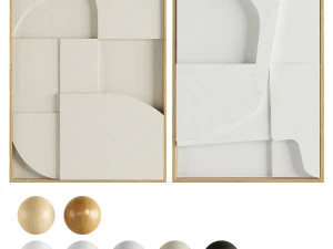 iolastudios - karya seni relief yang dilukis dengan plester Model 3D